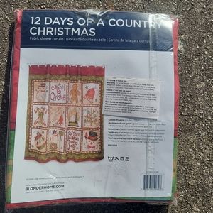 Christmas Shower Curtain 70" x 72" New in Bag Christmas curtain rings included